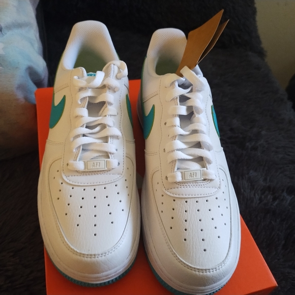 White and Teal Sneakers - Picture 6 of 8